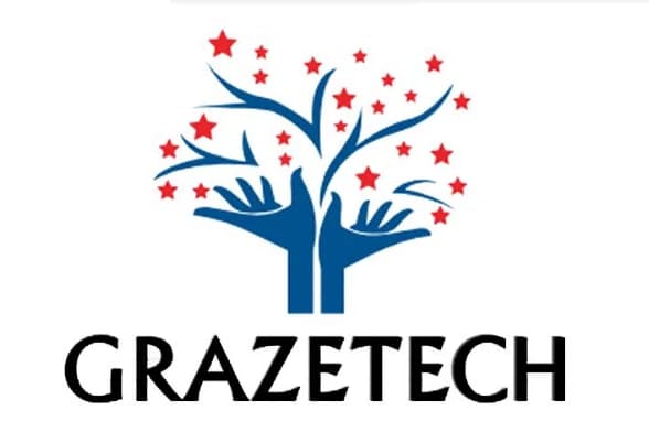 Grazetech India — official blue tree and hands logo with red stars