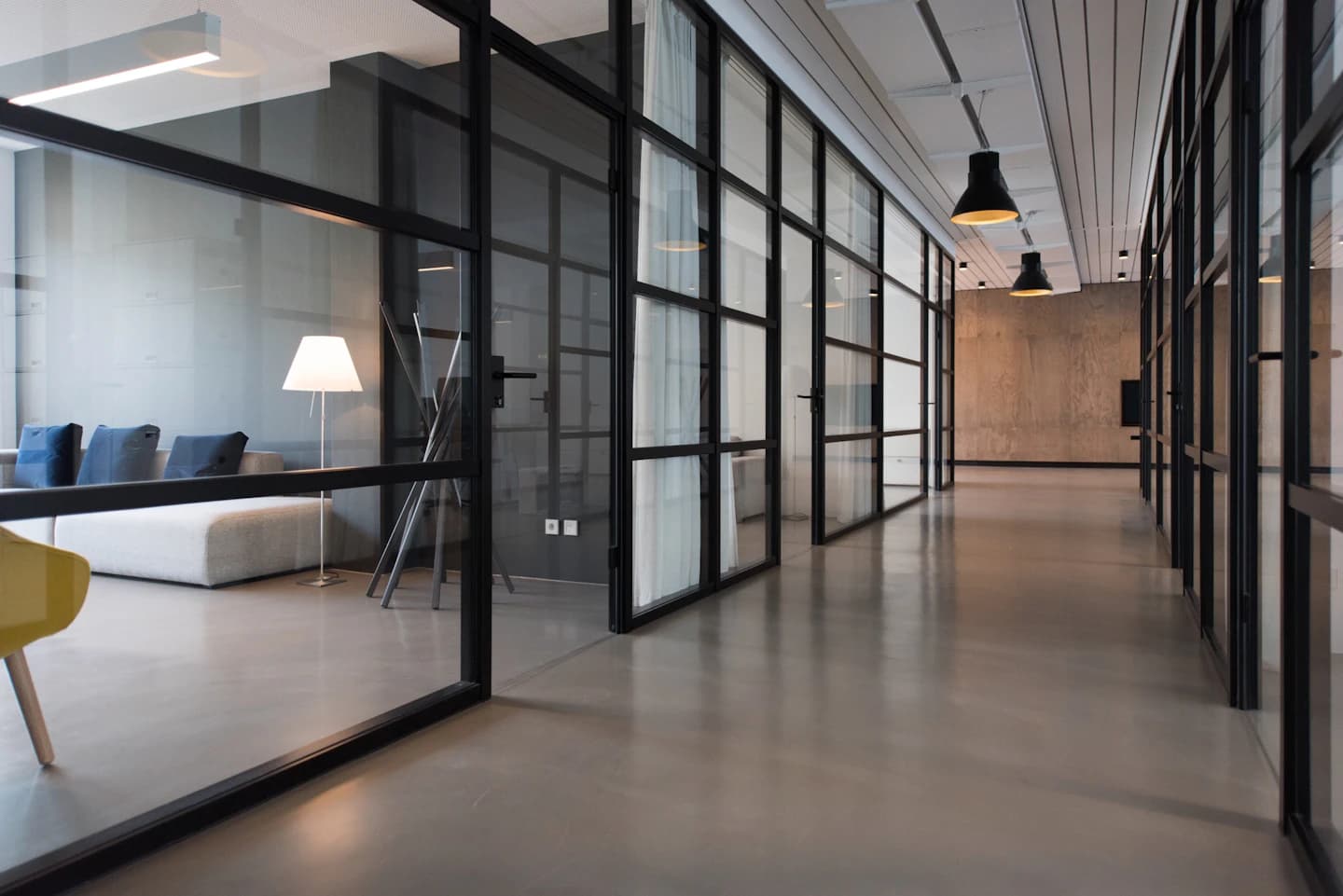 Illustrative contemporary office workspace, not a Grazetech office